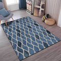 Funky geometric pattern rug blue Nordic rug polyester washable non-slip back rug for bedroom