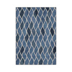 Funky geometric pattern rug blue Nordic rug polyester washable non-slip back rug for bedroom
