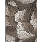 Brown and Gray Modern Rug Polyester Botanical Leaf Pattern Rug Washable Non-Slip Backing Rug for Living Room