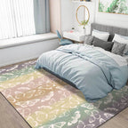 Multicolor Modern Rug Polyester Butterfly Pattern Rug Washable Non-Slip Back Rug for Living Room