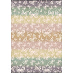 Multicolor Modern Rug Polyester Butterfly Pattern Rug Washable Non-Slip Back Rug for Living Room