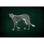 Dark green contemporary rug polyester leopard print rug washable non-slip backing rug for the living room