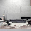 Traditional mountain pattern rug brown and gray oriental rug polyester machine washable anti-slip coating rug for the living room