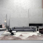 Traditional mountain pattern rug brown and gray oriental rug polyester machine washable anti-slip coating rug for the living room