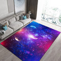 Casual modern rug in blue space galaxy pattern rug polyester washable rug for home decor