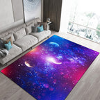 Casual modern rug in blue space galaxy pattern rug polyester washable rug for home decor
