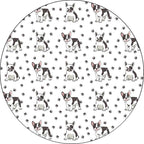 Kids Bedroom Rug in White Animal Dog Paw Print Rug Polyester Non-Slip Backing Pet-Friendly Rug