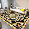 Moroccan Medallion Pattern Carpet with Flower Theme Green Polyester Carpet Machine Washable Non-Slip Area Rug for the Living Room