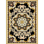 Moroccan Medallion Pattern Carpet with Flower Theme Green Polyester Carpet Machine Washable Non-Slip Area Rug for the Living Room