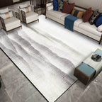 Vintage Ink Wash Painting Rug with Mountain Gray Polyester Rug Machine Washable Non-Slip Area Rug for Bedroom