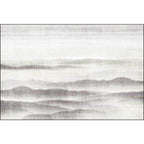 Vintage Ink Wash Painting Rug with Mountain Gray Polyester Rug Machine Washable Non-Slip Area Rug for Bedroom