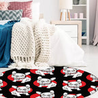 Black Children's Room Carpet Children Animals Dog Pattern Rug Polyester Non-Slip Backing Rug
