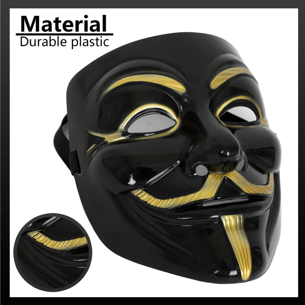 Men's Full Face Plastic Halloween Mask | Anonymous Cosplay