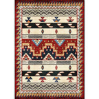 Southwest Tribal Geometric Print Carpet Red Polyester Carpet Machine Washable Non-Slip Blanket for Living Room