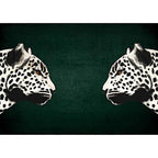 Funky Cheetah Pattern Rug Dark Green New Rug Polyester Washable Non-Slip Back Rug for the Living Room