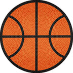 Simple Kids Rug in Orange Sports Basketball Pattern Rug Polyester Washable Carpet for Kids Room