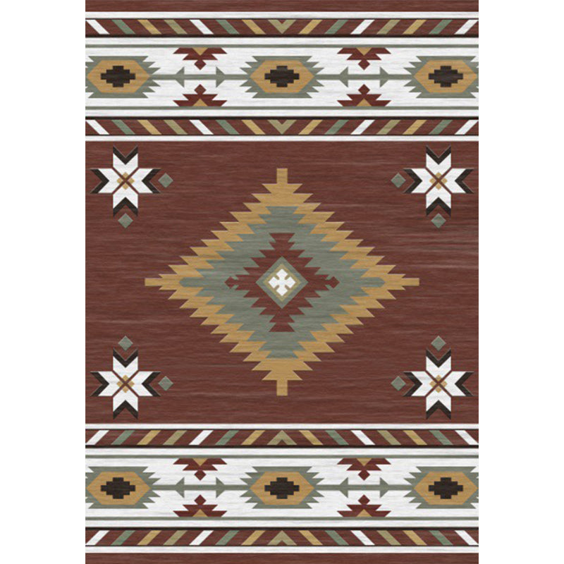 Americana Tribal geometric print carpet brown polyester carpet machine washable non-slip carpet for living room