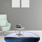 Green and Gray Oriental Carpet Polyester Mountain Ombre Pattern Carpet Washable Non-Slip Back Carpet for Living Room