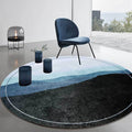 Green and Gray Oriental Carpet Polyester Mountain Ombre Pattern Carpet Washable Non-Slip Back Carpet for Living Room