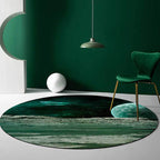 Nordic modern rug in green space planet spaceship pattern rug polyester pet-friendly rug for home decor
