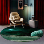 Nordic modern rug in green space planet spaceship pattern rug polyester pet-friendly rug for home decor