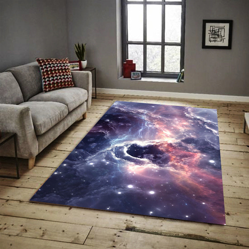 Nordic Modern Rug in purple Outer Space Galaxy Pattern Rug Polyester Stain Resistant Rug for Home Decoration