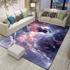 Nordic Modern Rug in purple Outer Space Galaxy Pattern Rug Polyester Stain Resistant Rug for Home Decoration