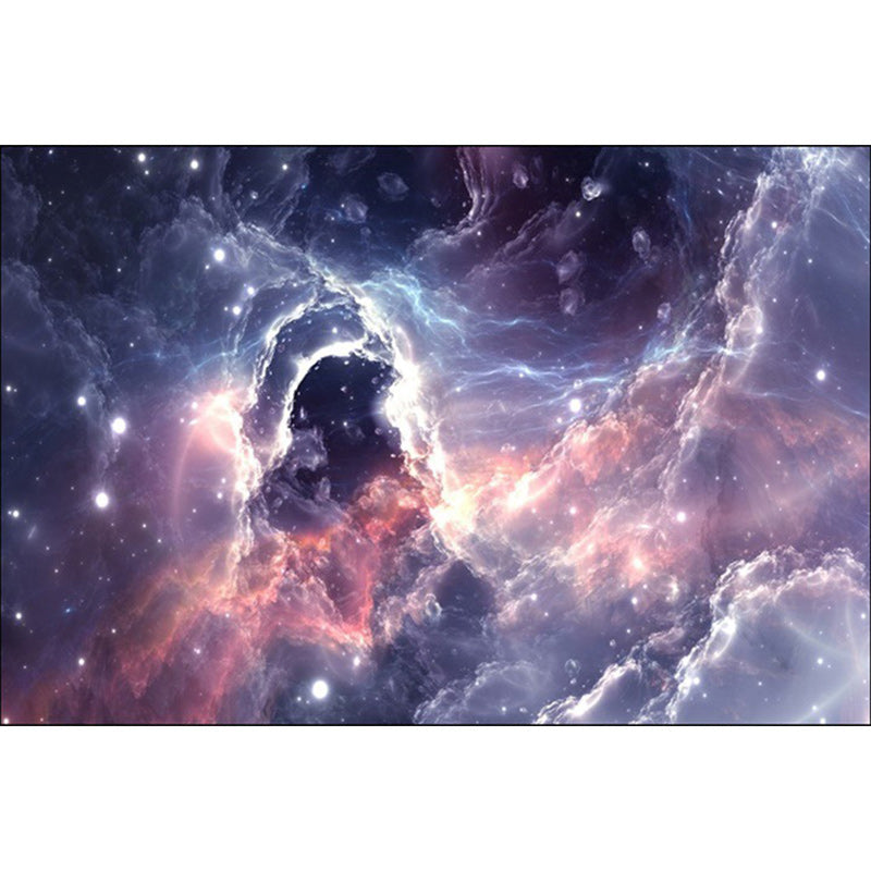 Nordic Modern Rug in purple Outer Space Galaxy Pattern Rug Polyester Stain Resistant Rug for Home Decoration