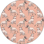 Orange Children's Room Carpet Children Animal Dog Pattern Area Rug Polyester Stain Resistant Washable Rug
