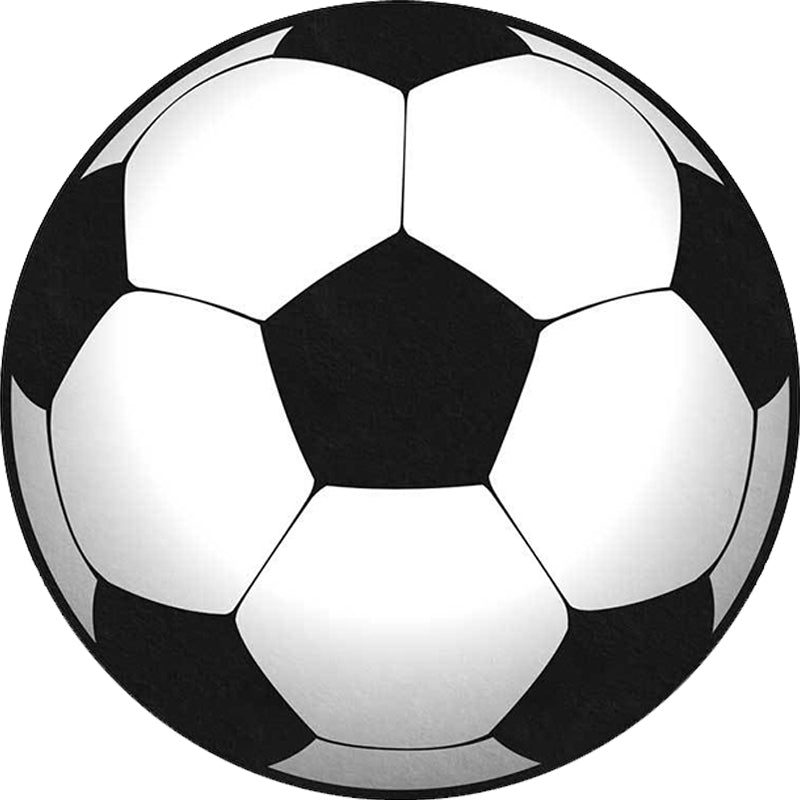 Black and White Children's Room Carpet Kids Sports Football Pattern Area Rug Polyester Washable Stain Resistant Area Rug