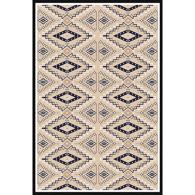 American geometric print rug yellow polyester rug machine washable non-slip rug for the living room