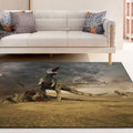 Unique dinosaur pattern rug Brown Nordic rug Polyester washable anti-slip mat area rug for the living room