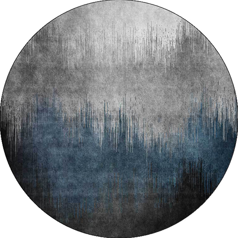Blue and gray modern rug polyester ombre pattern rug washable non-slip backing rug for the living room