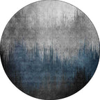 Blue and gray modern rug polyester ombre pattern rug washable non-slip backing rug for the living room