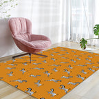 Unique zebra pattern rug orange slouch rug polyester washable non-slip bottom rug for the living room