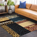 Brown novelty carpet polyester animal skin print carpet washable non-slip backing carpet for living room