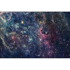 Modern living room rug in blue outdoor galaxy print rug polyester non-slip backing rug