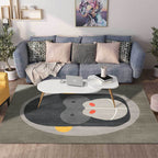 Casual Kids Carpet in Gray Animal Orangutan Pattern Carpet Polyester Stain-Resistant Carpet for Kids Room