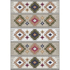 Classic geometric pattern rug Green and White Vintage rug Polyester Washable Non-slip backing Rug for bedroom