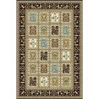 Red and Beige Moroccan Carpet Polyester Checked and Floral Pattern Carpet Washable Non-Slip Backing Carpet for Living Room