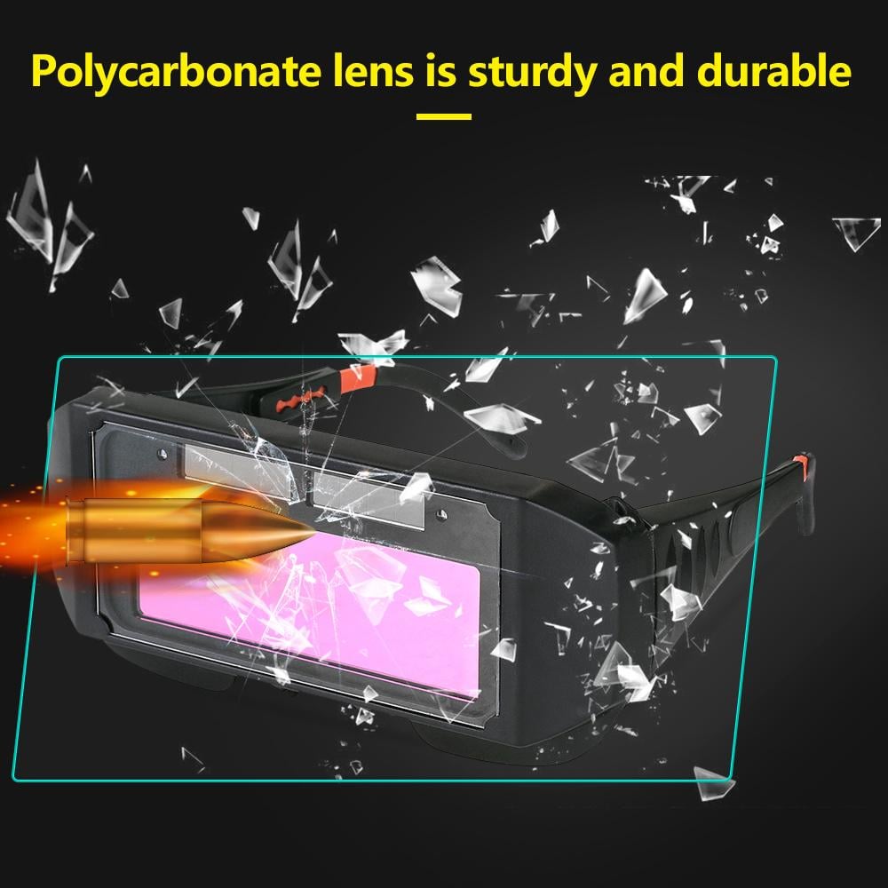 Auto-dimming welding glasses — safety goggles with solar-powered lenses