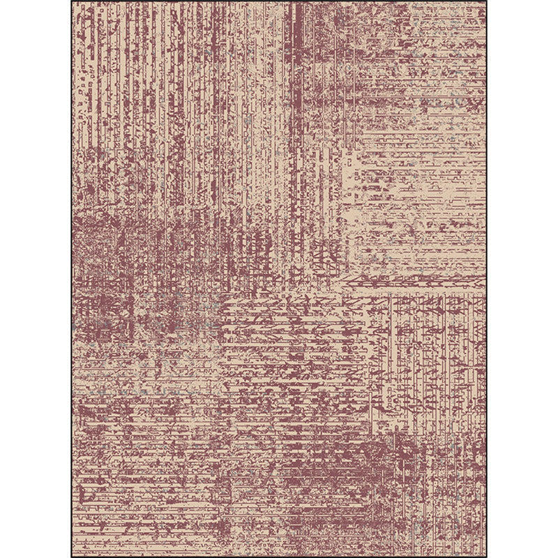 Vintage abstract rug Red Shabby Chic rug Polyester washable non-slip back rug for living room