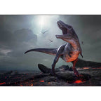 Nordic Dinosaur Pattern Rug Gray Polyester Rug Machine Washable Non-Slip Rug for the Bedroom