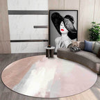 Contemporary brush stroke pattern rug Pink Polyester rug Machine washable Non-slip rug for the bedroom