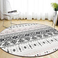 White Southwestern Carpet Polyester Geometric Pattern Carpet Washable Non-Slip Bottom Carpet for Living Room
