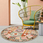 Pink and orange southwestern carpet polyester tribal pattern carpet washable non-slip backing carpet for living room