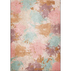 Unique Abstract Carpet Pink Multicolor Nordic Carpet Polyester Washable Non-Slip Back Carpet for the Living Room