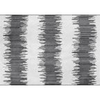 Funky Striped Pattern Rug Gray and Black Contemporary Rug Polyester Washable Non-Slip Back Rug for the Living Room