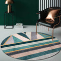 Stylish geometric pattern carpet Green Nordic carpet Polyester Washable Non-slip backing Carpet for living room