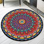 Americana Tribal Pattern Carpet Red Polyester Carpet Machine Washable Non-Slip Area Rug for Bedroom